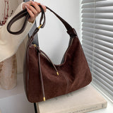 HULIANFU 2025 Large capacity women's bag popular new Maillard style matte retro high-end college student class shoulder messenger bag