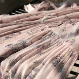 2025 Mulberry silk dress  floral coffee break skirt high-end Hangzhou women's clothing loose medium and long skirt summer