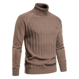 HULIANFU 2025 Popular trade autumn and winter new men's clothing turtleneck pullover solid color men's knitted sweater business casual sweater men's
