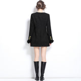 Black Xiaoxiang suit dress women's autumn short skirt high sense rich daughter temperament feather splicing skirt