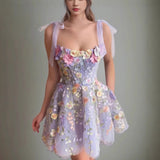 HULIANFU popular direct sales 2025 New  women's clothing fashion three-dimensional flower embroidery hip-wrapped sexy suspender dress