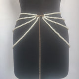 2025 MW3096  waist chain thickness different pearl connection multi-layer fringed side pendulum chain waist chain waist decoration