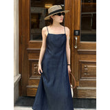 2025 THE MIND100 Tencel suspender skirt 2025 summer new vacation waist slimming dress T5065X