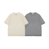 6450 n summer street tide old money style retro solid color design loose men's crew neck knitted sweater short sleeve T-shirt