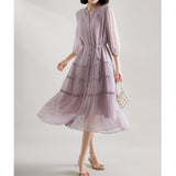 2025 Temperament super fairy silk dress heavy mulberry silk fairy dress high-end  women's clothing new long skirt summer
