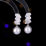 2025 New  retro fashion earrings women's light luxury niche high-end super personalized design flash zircon pearl earrings