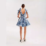 HULIANFU 2025 New new off-the-shoulder 2025 women's clothing fashion organza fairy gas short temperament evening dress dress
