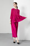Hot Trade Sanzhai Design Sense Two-piece Suit Women's 2025 Spring and Summer New Age Reduction Loose Folds Mom Suit