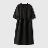 2025 High-end fragrant cloud yarn silk skirt turtle crack mulberry silk new Chinese buckle dress summer women's small black dress