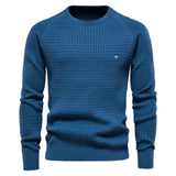 HULIANFU 2025 Popularan code New Popular trade popular autumn and winter new cotton sweater men's solid color primed plaid pullover knitted sweater men's