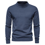 HULIANFU 2025 Autumn and winter New Popular trade thickened warm sweater men's, medium collar slim men's sweater men's multi-color knitted sweater