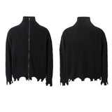 212 n retro popular autumn and winter men's sweater irregular hem design men's and women's high-end knitted jacket