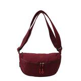 HULIANFU 2025 spring new nylon cloth casual messenger bag popular angora wine ruby red breast bag shoulder bag