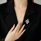 2025 Design Sense High-end Clothing Wholesale Cardigan Fixed Clothes Pin Suit Accessories Enamel Color Oil Drop Flower Basket Brooch