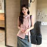 2025 popular autumn new temperament versatile neck bottoming shirt sleeveless knitted sweater women's top 25081
