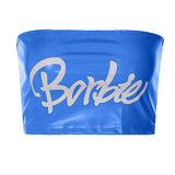 style  spring and summer new PU leather printing one-word collar sexy chest wrap vest Popular trade wholesale spot