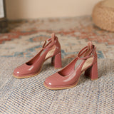 2025 700A Internet celebrity design sense niche square head high heels 2025 summer new thick heel Mary Jane bag head sandals
