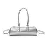 2025 Baguette bag popular new glossy versatile messenger bag simple fashion handbag large capacity casual shoulder bag
