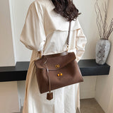 2025 Bag popular new fashionable large-capacity commuter tote bag soft leather texture handbag matte splicing shoulder bag