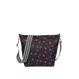 HULIANFU 2025 popular summer new corduroy cloth casual bucket bag fashion fruit strawberry cherry print tide shoulder messenger bag