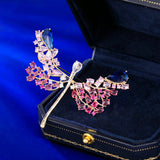 2025 Slim dragonfly brooch new high-end copper inlaid zircon clothing fixed clothes suit dress accessories corsage