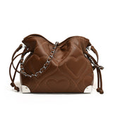 HULIANFU 2025 This year, the popular super-hot niche bag women's popular new autumn versatile messenger bag single shoulder pleated bucket bag
