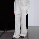 Early spring wear suit V-neck shirt loose and simple sunscreen long-sleeved shirt, drawstring casual trousers C0302