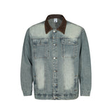 A605 n popular autumn and winter street men's retro washed and old multi-pocket lapel denim jacket