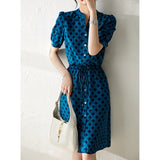 2025 Heavy silk dress  summer new women's clothing rhombus printing medium and long, mulberry silk shirt skirt