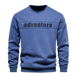 HULIANFU 2025 Autumn new long-sleeved sweater loose crew neck print splicing men's trend sports and leisure sweater