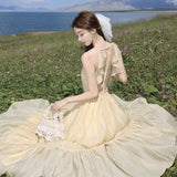 2025 super fairy seaside vacation dress ruffle leaf edge halter dress high atmosphere photo sexy fairy dress