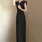 2025 Vintage light wedding dress  satin bride waist thin toast dress engagement socialite temperament small dress dress