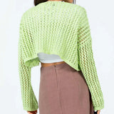 HULIANFU 2025 style women's clothing New autumn and winter new casual knitted hollow knitted cardigan short fashion women's sweater wholesale