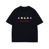 1243 n gender-neutral summer street tide fun cartoon simple design loose men's crew neck short-sleeved T-shirt