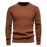 HULIANFU 2025 Popularan code New Popular trade popular autumn and winter new cotton sweater men's solid color primed plaid pullover knitted sweater men's