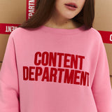 2025 round neck sweet and spicy style letter sticker embroidered sweater women's 2025n retro fashion style pullover sweater women's wholesale