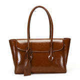 2025 Tote bag popular new retro glossy handbag simple and fashionable shoulder bag large-capacity commuter flip bag
