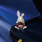 2025 Niche design blazer accessories multi-purpose cardigan anti-light pin high-end cute rabbit brooch