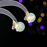 2025 Design sense sweet and fresh temperament earrings spring and summer new niche design high sense front and rear two butterfly stud earrings