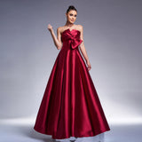 2025 high-end temperament elegant waist wrap chest collar long banquet evening dress bridesmaid dress
