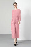Hot Trade Sanzhai Design Sense Two-piece Suit Women's 2025 Spring and Summer New Age Reduction Loose Folds Mom Suit