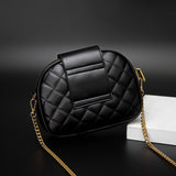 HULIANFU Three-layer zipper rhombus shoulder bag women's small bag crossbody mobile phone bag women middle-aged mother small round bag women New soft leather