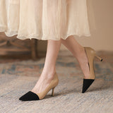 2025 775-39 high heels 2025 summer new Korean version color matching stiletto single shoes women's commuting light mouth pointed women's shoes