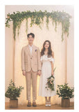 2025 New Korean two-wear simple medium and long dress, bride marriage registration certificate, daily wear satin small white dress