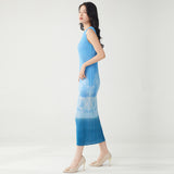 2025 Women's temperament high-end  dress summer new medium and long one-step skirt sleeveless thin straight skirt