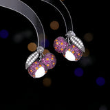 2025 style exaggerated atmosphere heavy industry earrings wholesale copper inlaid zircon earrings light luxury high-end fruit lychee earrings