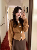 2025 popular autumn and winter new temperament flower versatile bottoming shirt long-sleeved knitted sweater women's top women's 25107