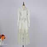 Commuter light and familiar style suit skirt  new Korean wear lace splicing gentle and sweet Hong Kong style two-piece set