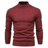 HULIANFU 2025 Autumn and winter New Popular trade thickened warm sweater men's, medium collar slim men's sweater men's multi-color knitted sweater