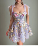 HULIANFU popular direct sales 2025 New  women's clothing fashion three-dimensional flower embroidery hip-wrapped sexy suspender dress